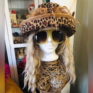 BNWOT Animal Print Straw Hat